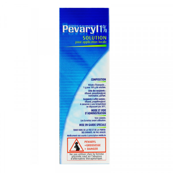 Rupture PEVARYL 1%, sol cutanée, fl 30 g