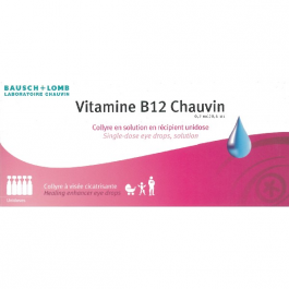 Rupture VITAMINE B12 CHAUVIN 0,2 mg/0,4 ml, collyre, unidose